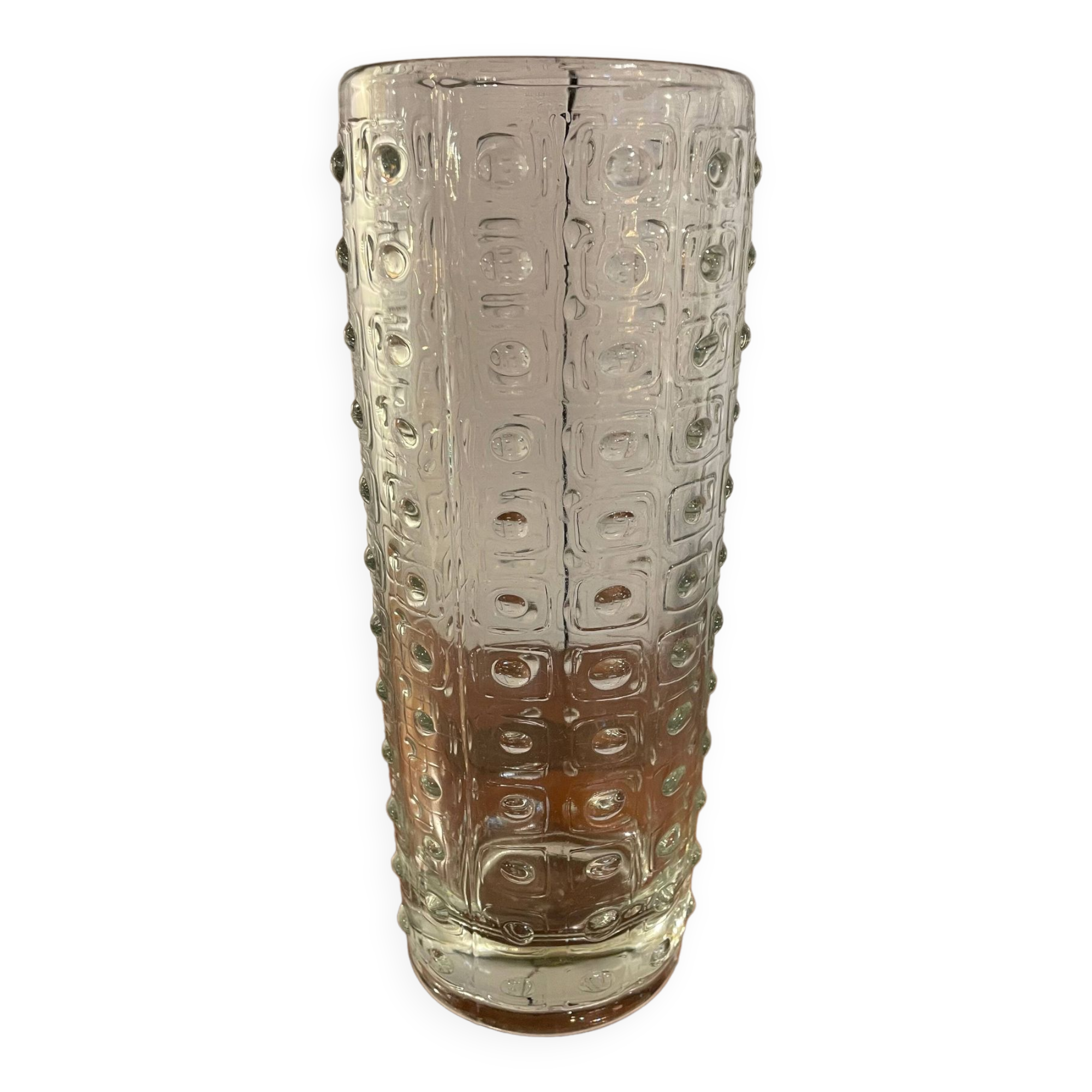 Cylindrical glass vase