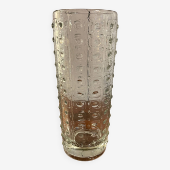 Cylindrical glass vase