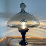 Vintage blown glass and metal lamp