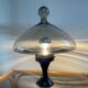Vintage blown glass and metal lamp