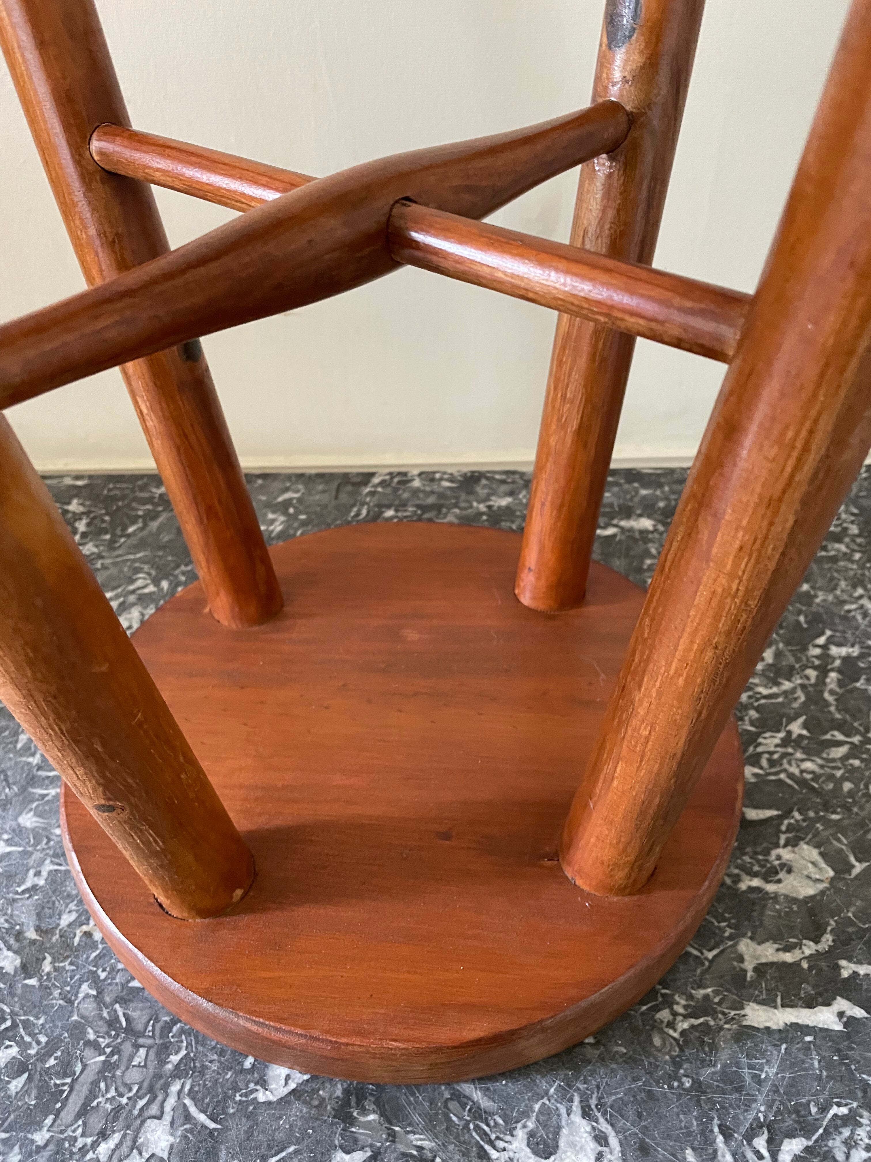 Varnished wooden stool