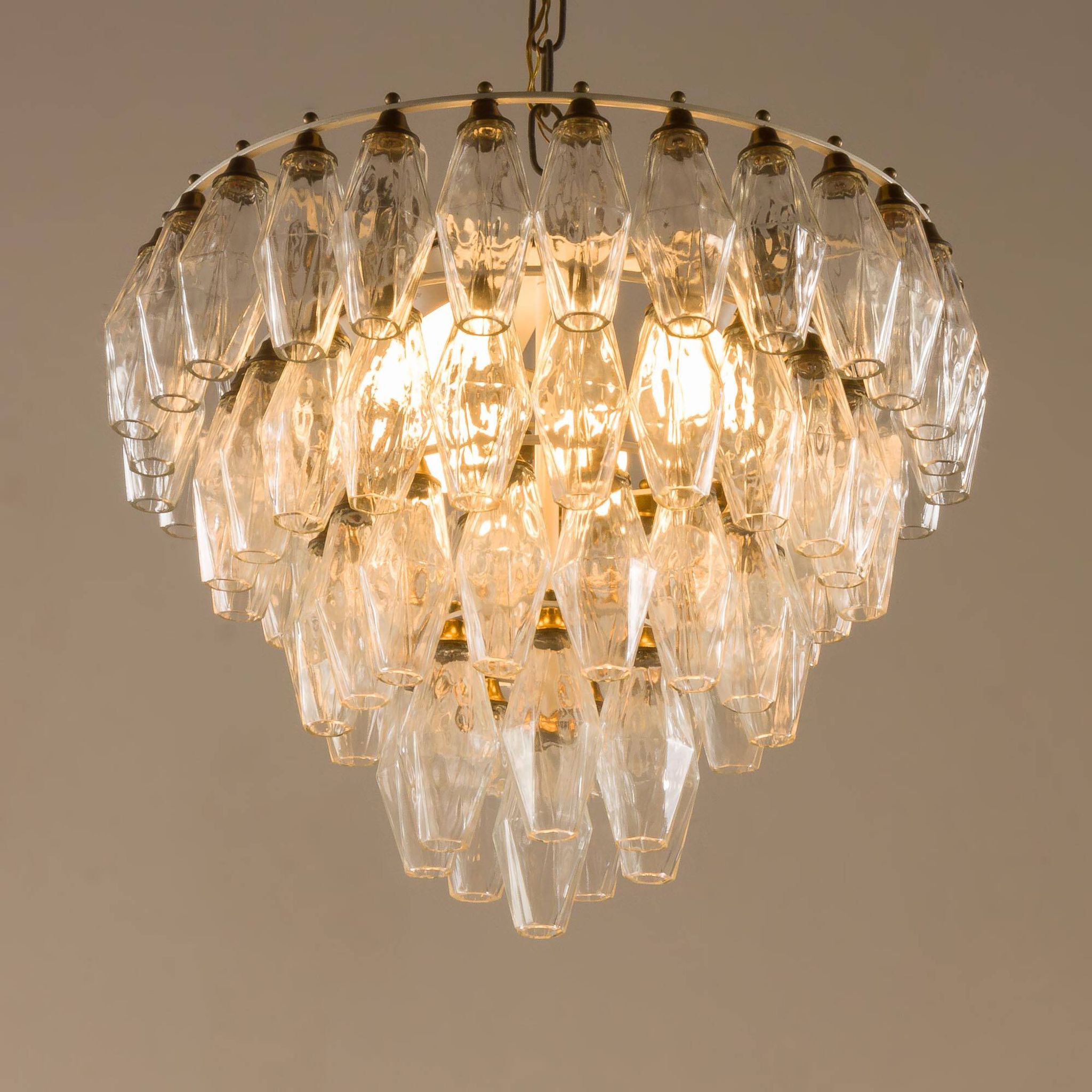 Carlo Scarpa Poliedri chandelier, Venini, Italy 1960s