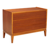 Commode vintage en teck à 3 tiroirs, design Italie, années 1960