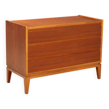 Vintage teak chest of drawers with 3 drawers, Italian design, 1960s.