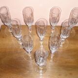 Set of 10 crystal champagne flutes