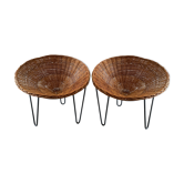 Paire de fauteuils "corbeilles"