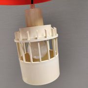 An orange pendant lamp made from hard-pressed ABS plastic. Denmark 1970s