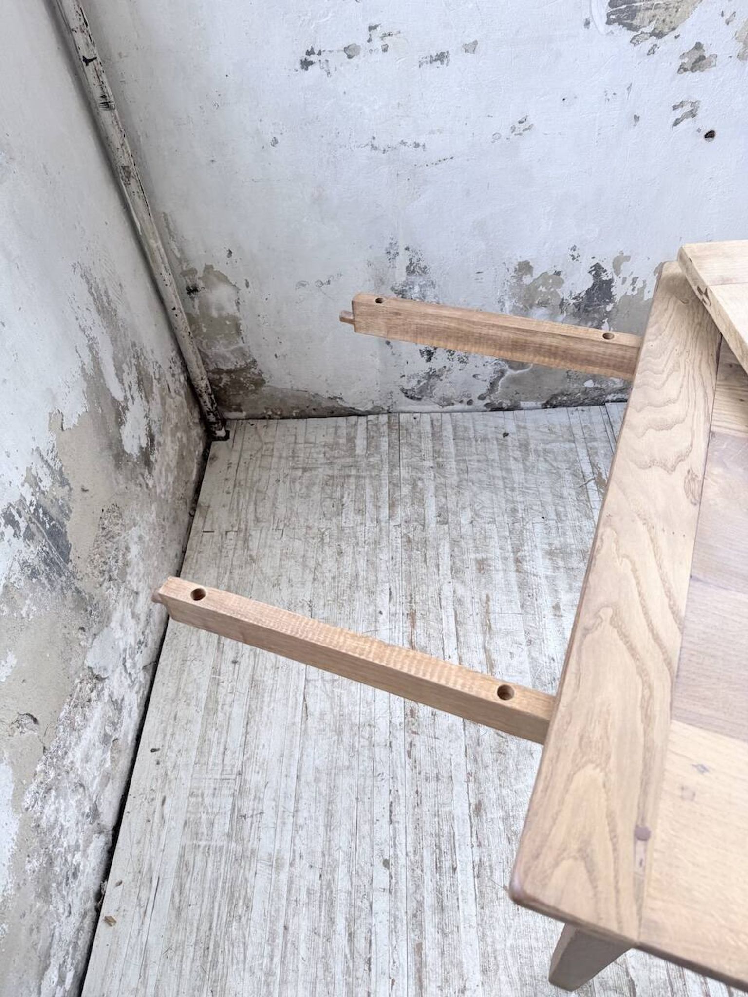 Solid oak farmhouse table with extensions (190-280cm) 1950