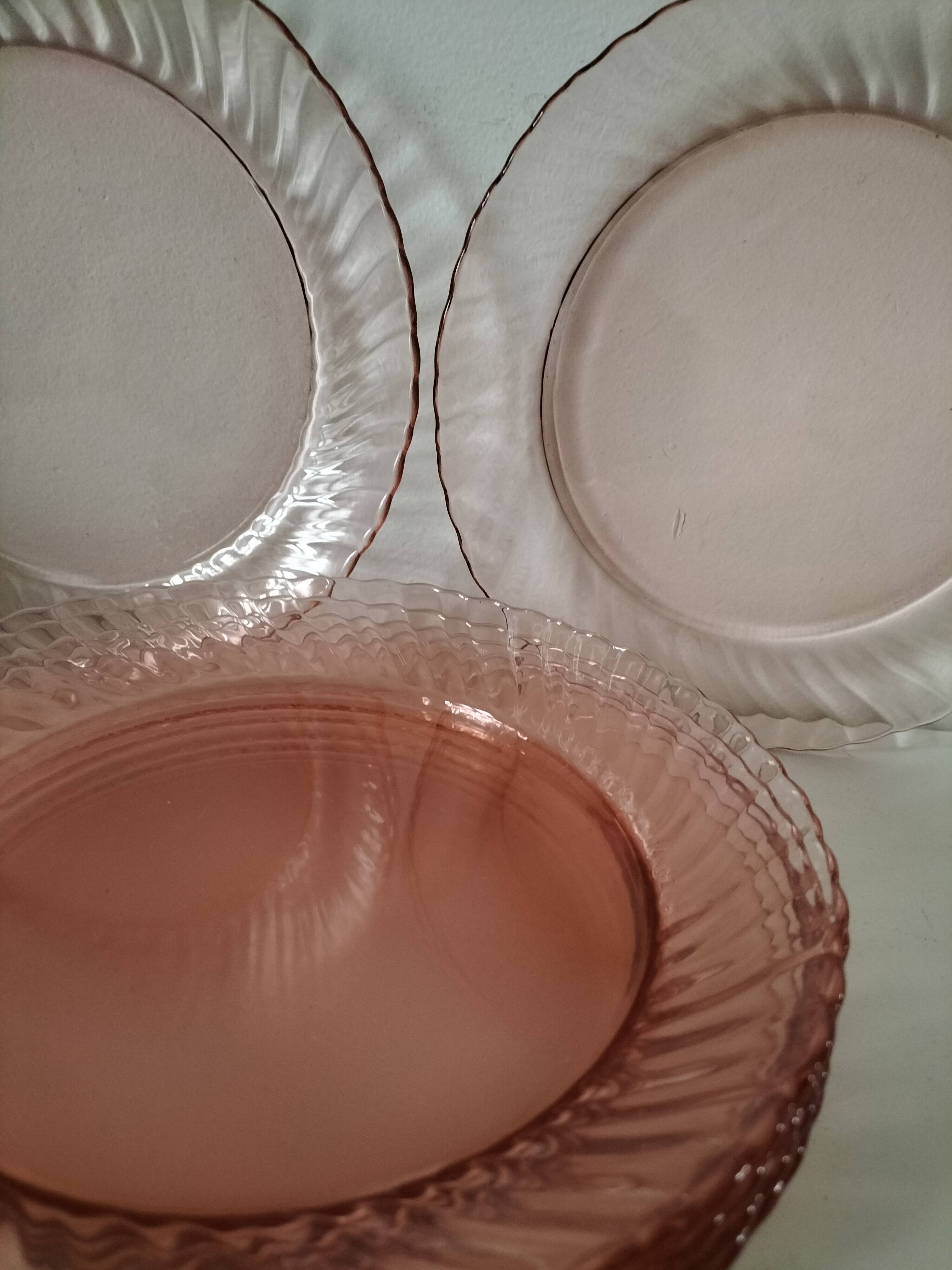 Arcoroc orange pink plates