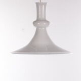 White mouth-blown opaline glass pendant by Michael Bang for Holmegaard, Denmark, 1980s