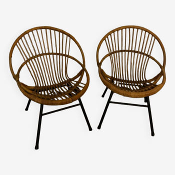 Lot de 2 fauteuils Dirk Rohe Noordewolde années 60