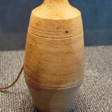 Lampe en céramique grès patinée et jute