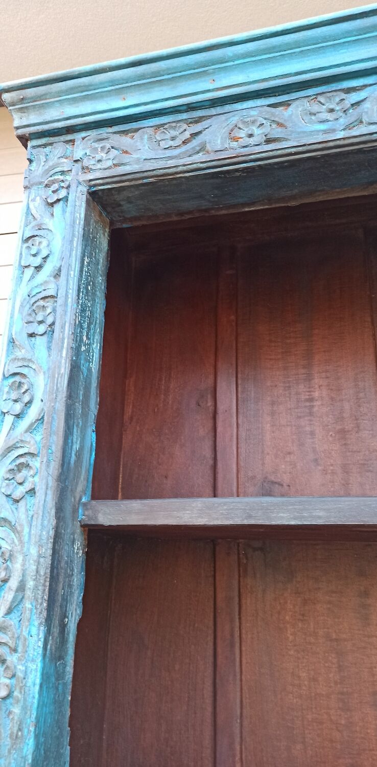 Very large old wooden bookcase