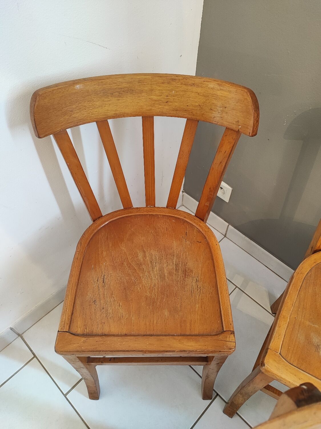 Vintage four-quarter bistro chairs