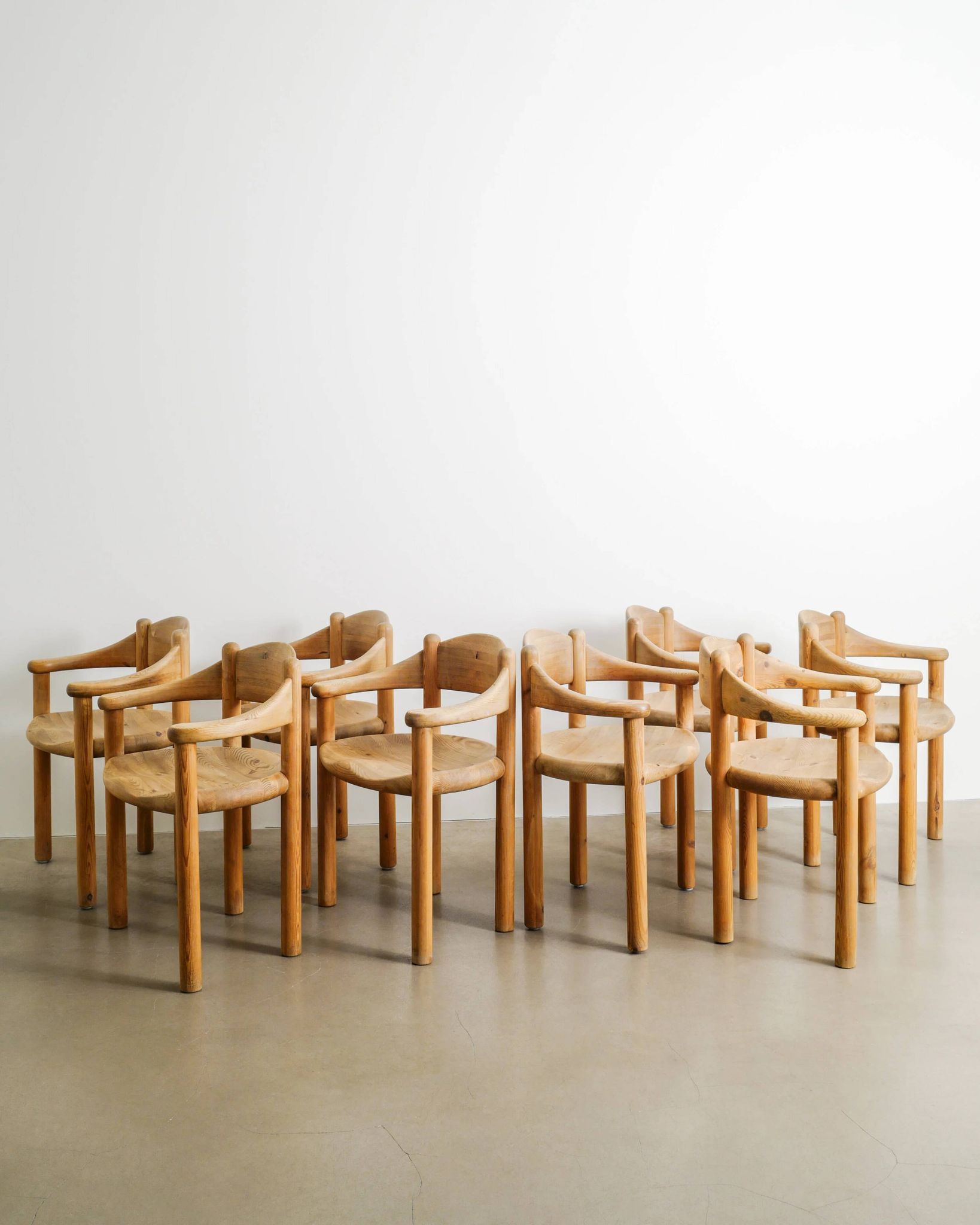 Vintage Danish Set of Eight Rainer Daumiller Wooden Dining Chairs, 1970s