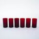 Set of ruby-coloured glasses, Italian design, 1970s, made in Italy