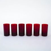 Set of ruby-coloured glasses, Italian design, 1970s, made in Italy