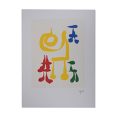 Joan MIRO: A surrealist mother and children, signed lithograph