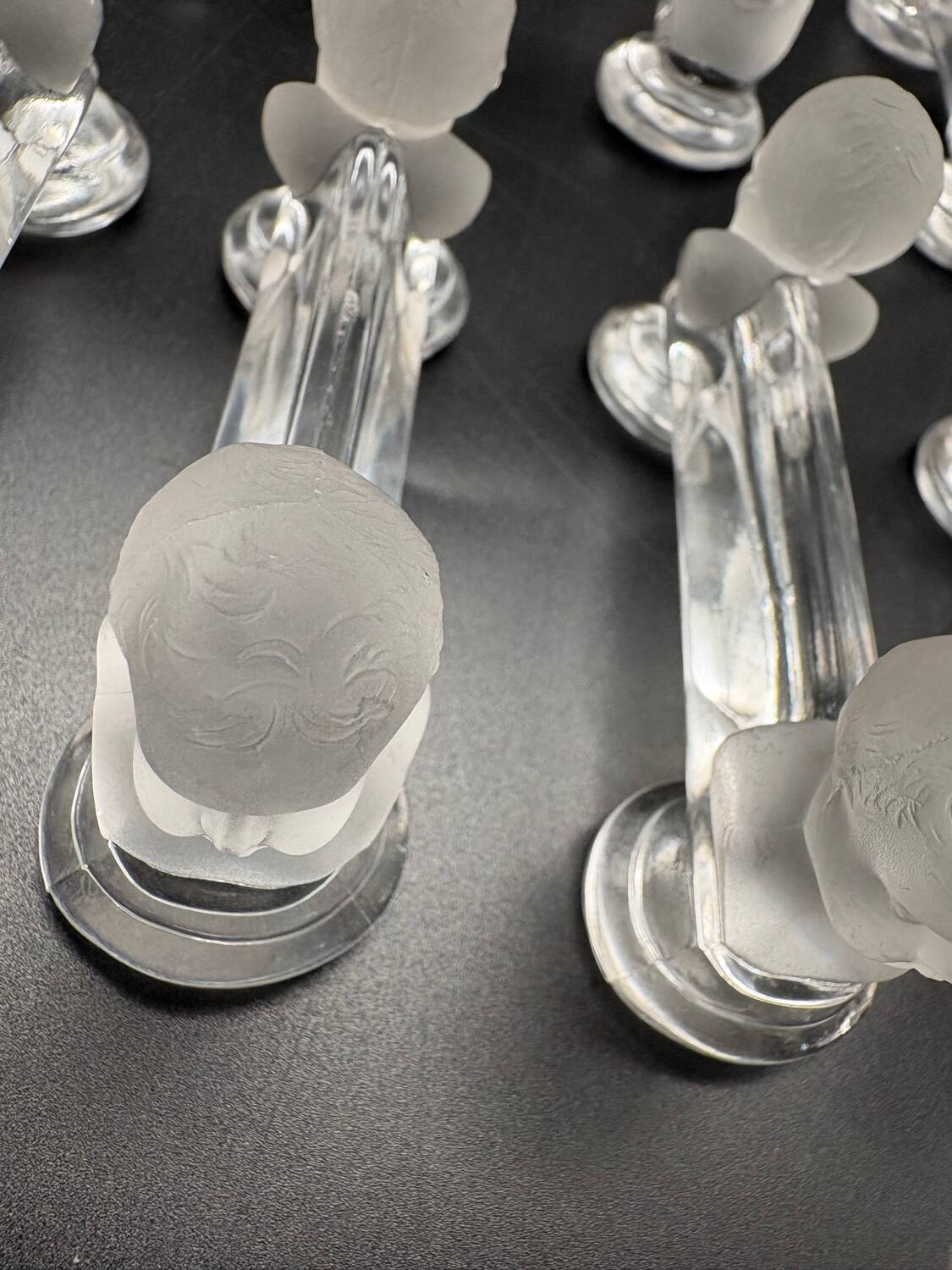 12 Baccarat crystal knife holders, Houdon model, 19th century.