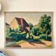 Oil painting on canvas "House and greenery" no. 55