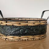 Wicker and metal basket