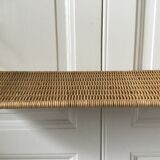 Wall shelf wicker and wrought iron 50s