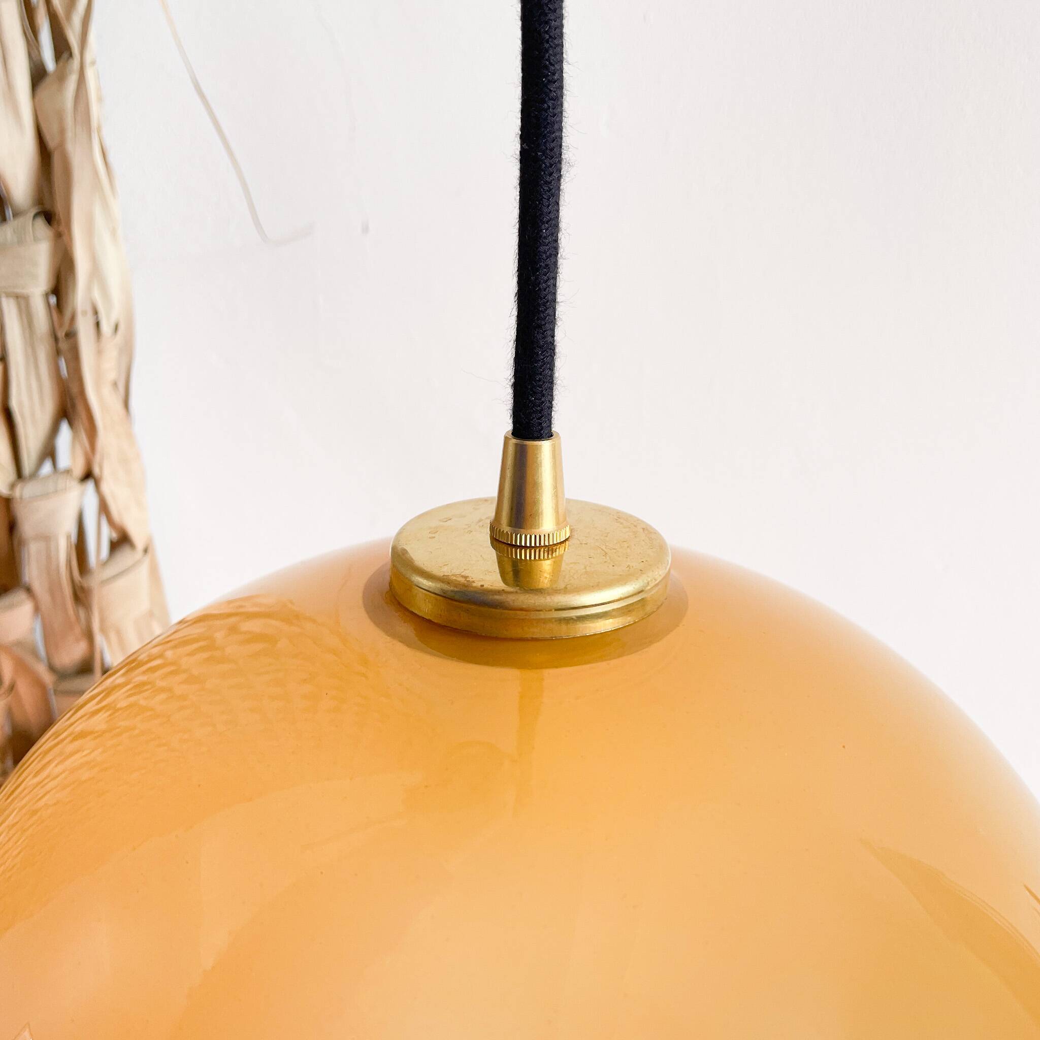 Fringed opaline pendant light
