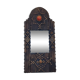 Ancient brutalist oriental wooden mirror 23x53cm
