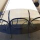 Vintage 70 ' glass table top chrome plated feet
