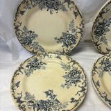 Set of 4 old plates Terre de fer