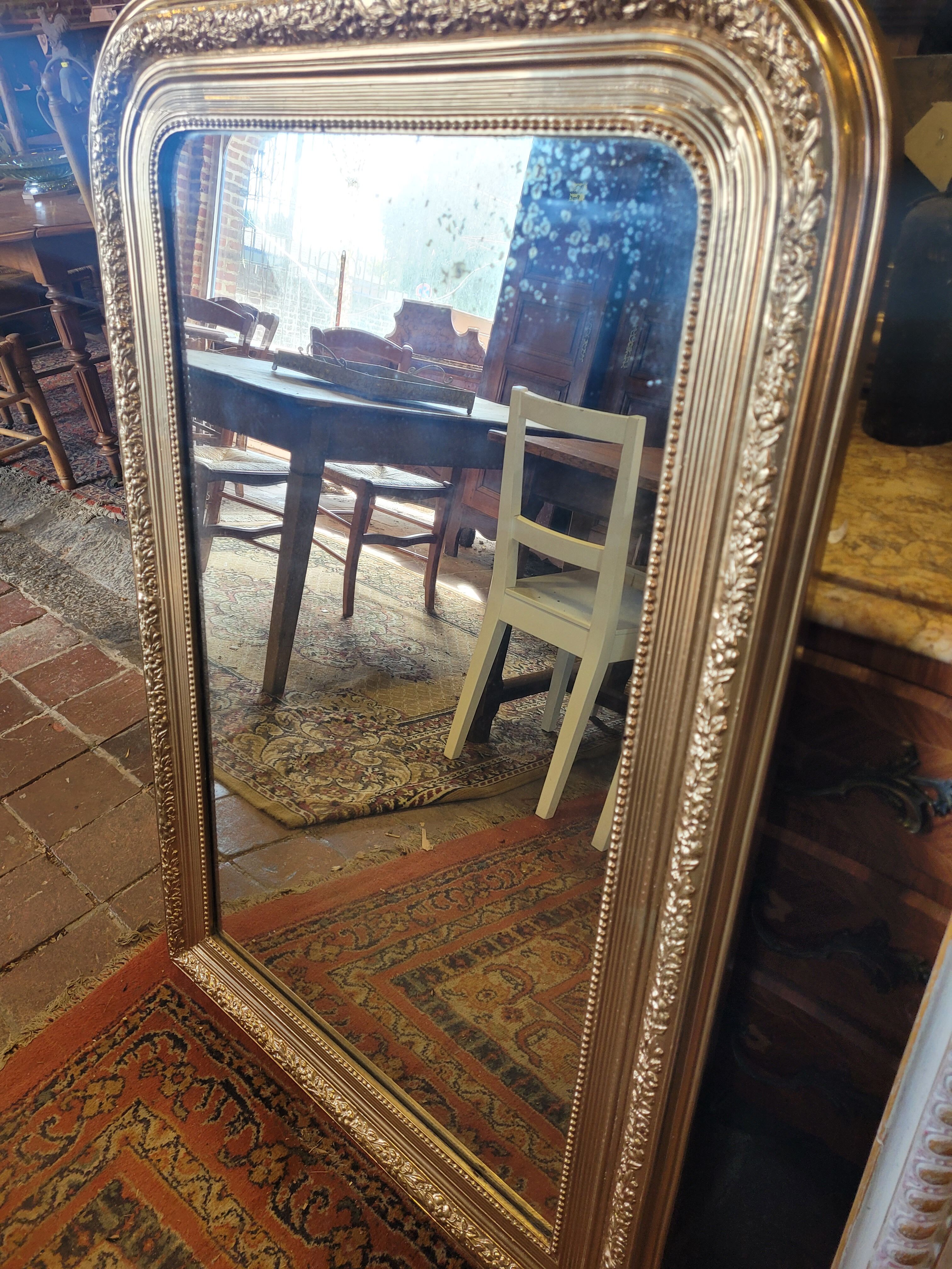 Miroir Louis Philippe doré ancien 119x81cms