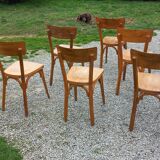 Set of 6 1950s bistro chairs