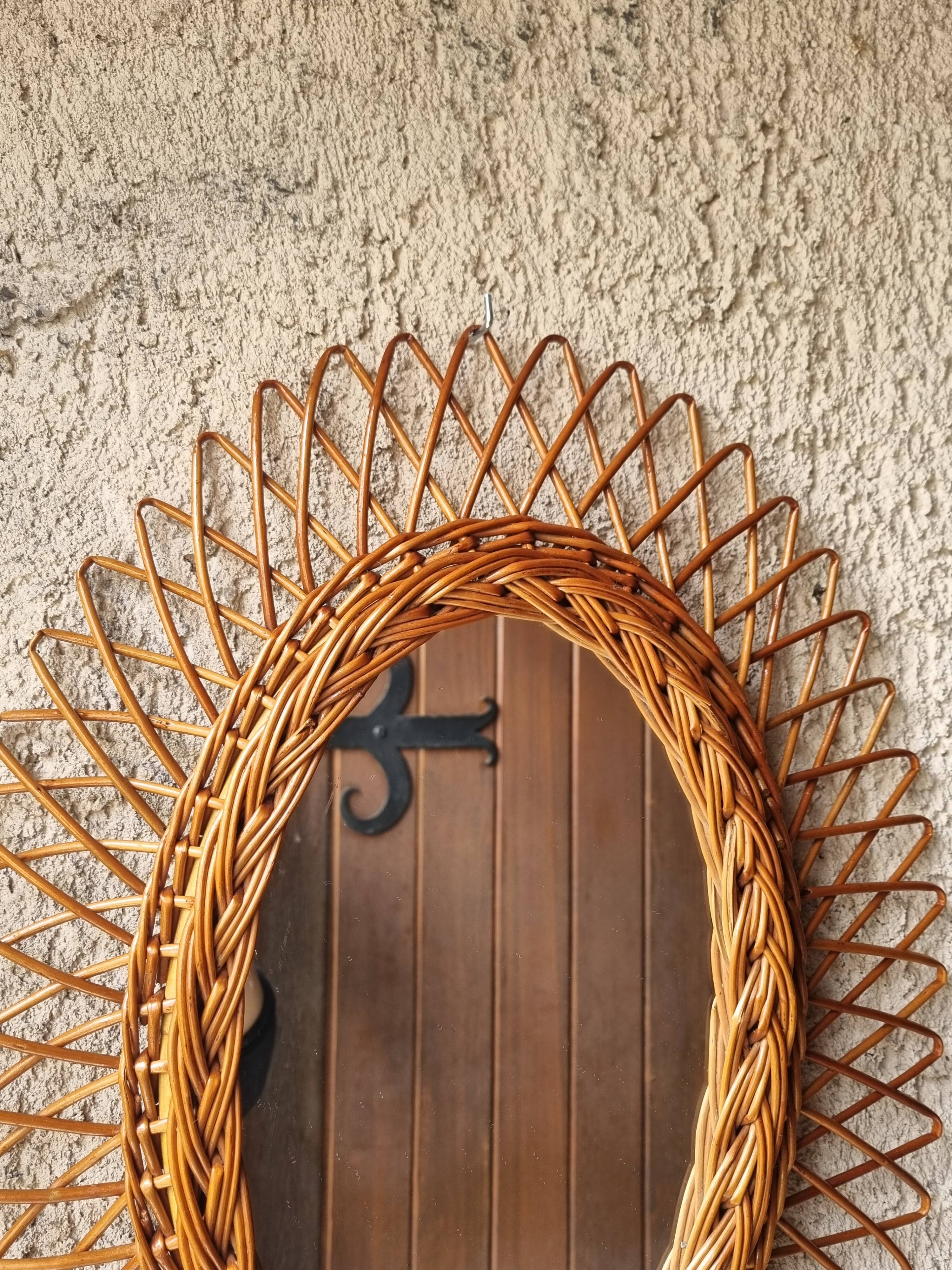 Rattan mirror