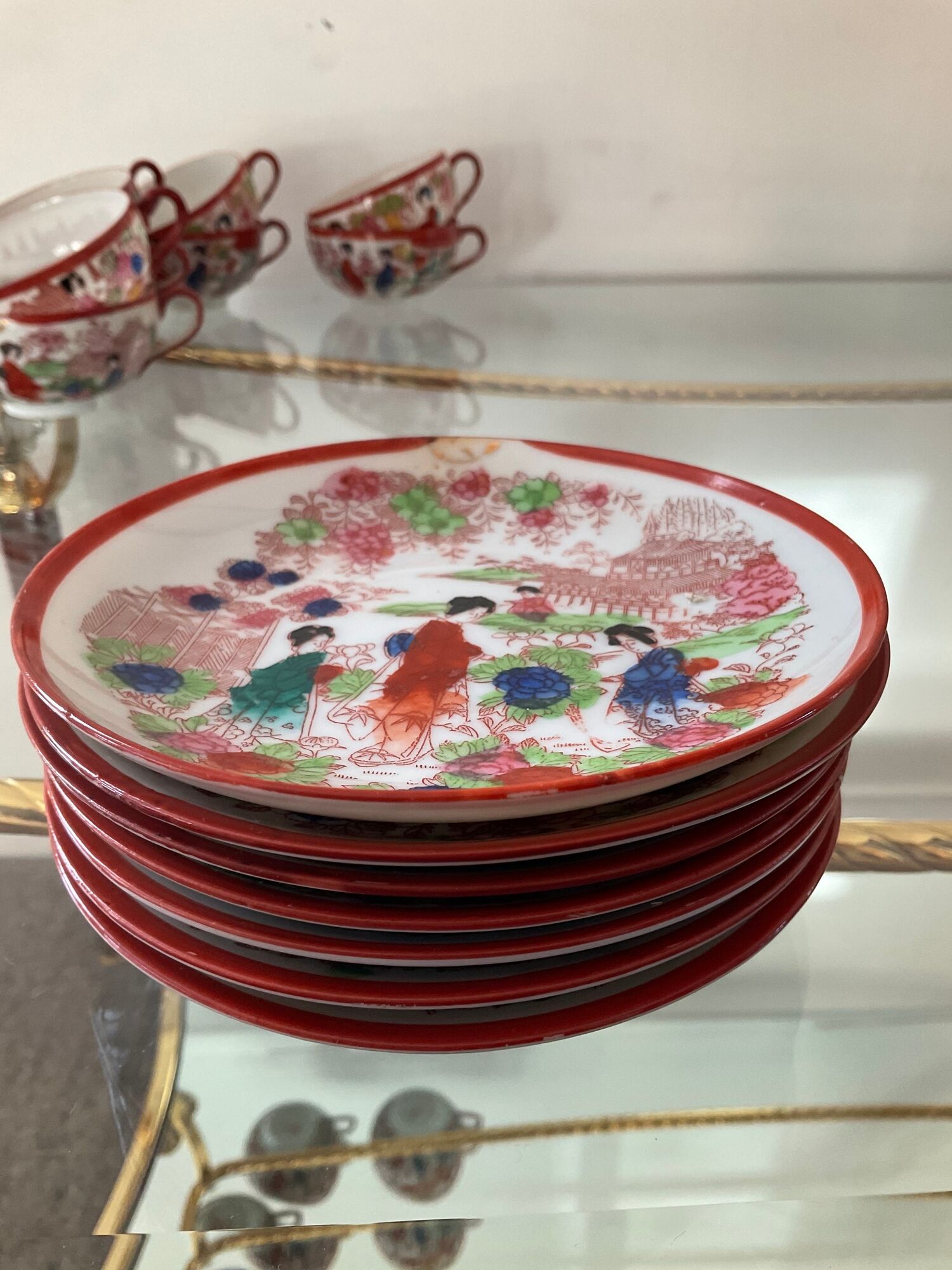 Old Japanese fine porcelain tea set