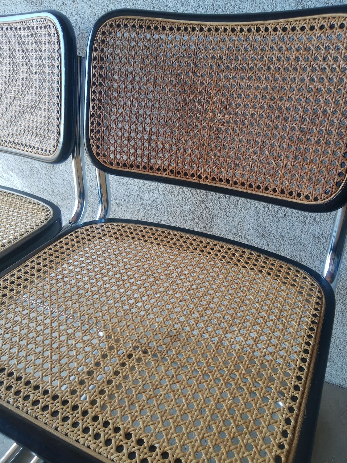 Set of 4 vintage Cesca B32 Marcel Breuer chairs