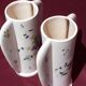 Pair of winged vases Louis DAGE cracked faience 30cm Samadet Art Deco 1930