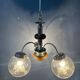 Vintage clear glass Murano chandelier with chrome frame