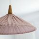 Suspension ELEONORE — 60 cm, lin et coton rayé terra