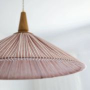 Suspension ELEONORE — 60 cm, lin et coton rayé terra
