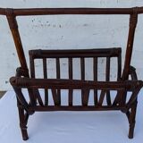 Vintage rattan magazine holder