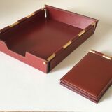 Vintage quilted leather desk set design 70 years