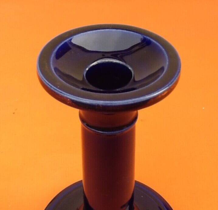 1920s Spool Candle Holder Kiln Blue Ceramic