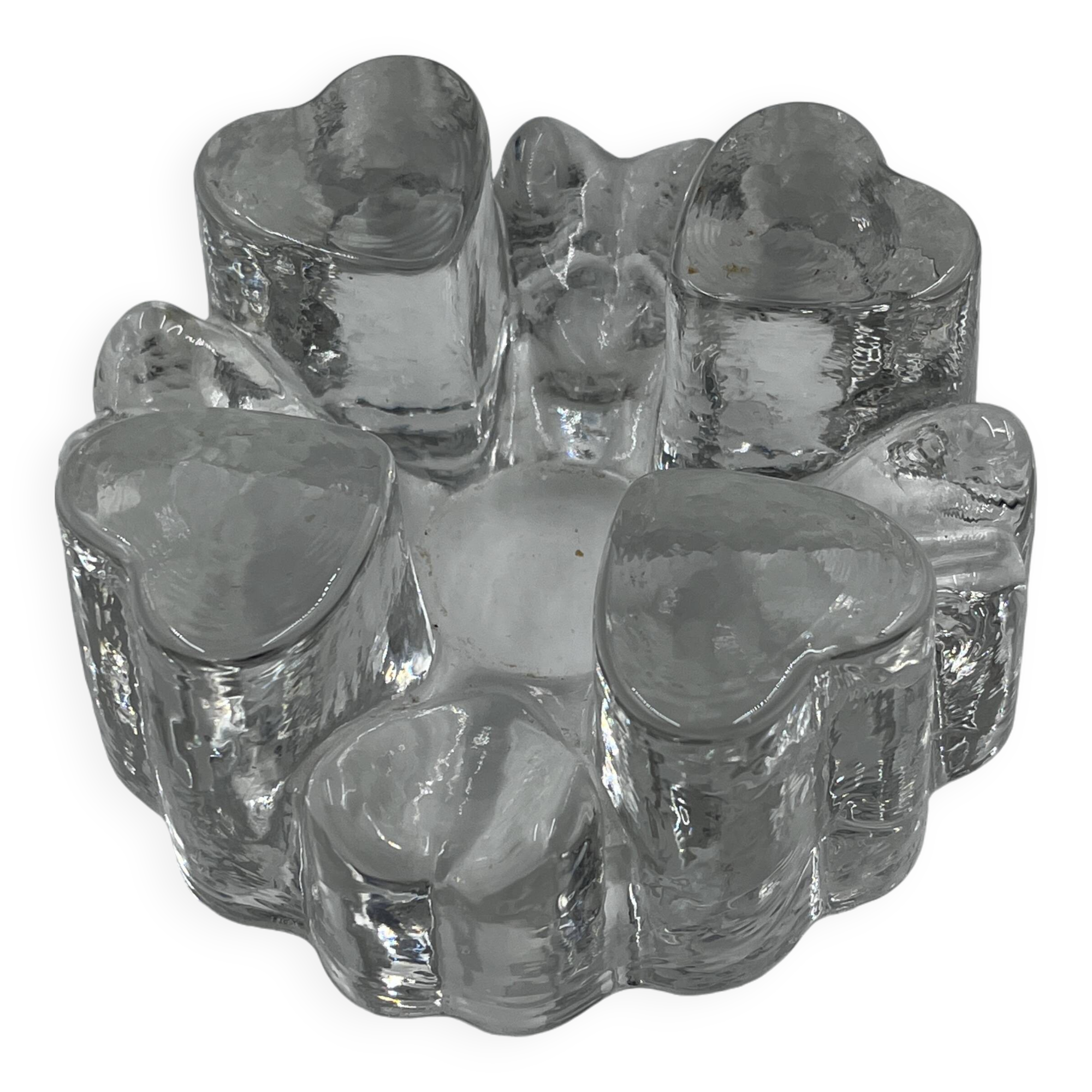 Bougeoir cœur en verre massif