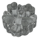 Solid glass heart candle holder