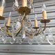 Remarkable 6-light cage chandelier with crystal pendants, complete and in working order.