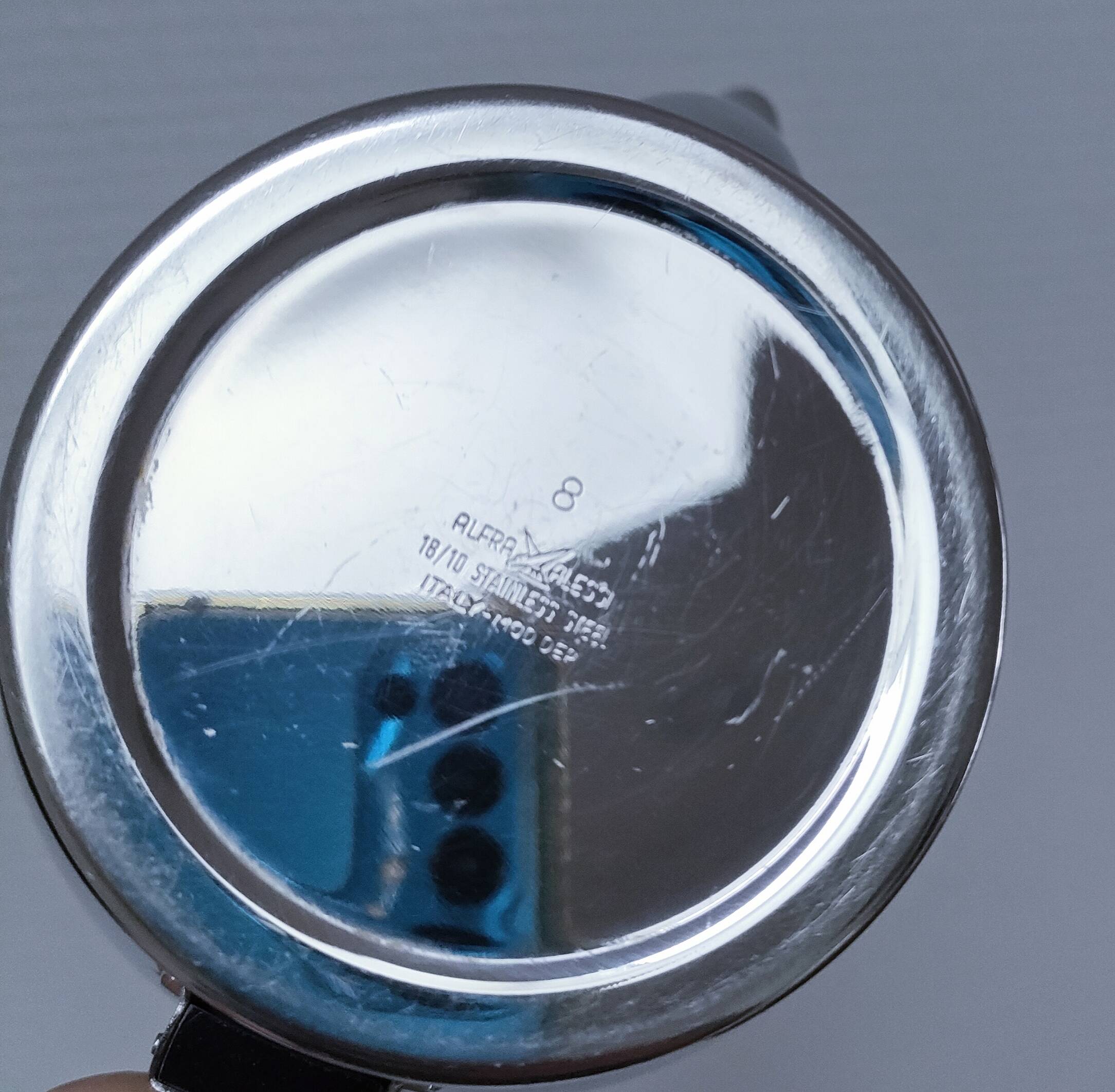 Cafetière théière "Bombé" Carlo Alessi inox vintage