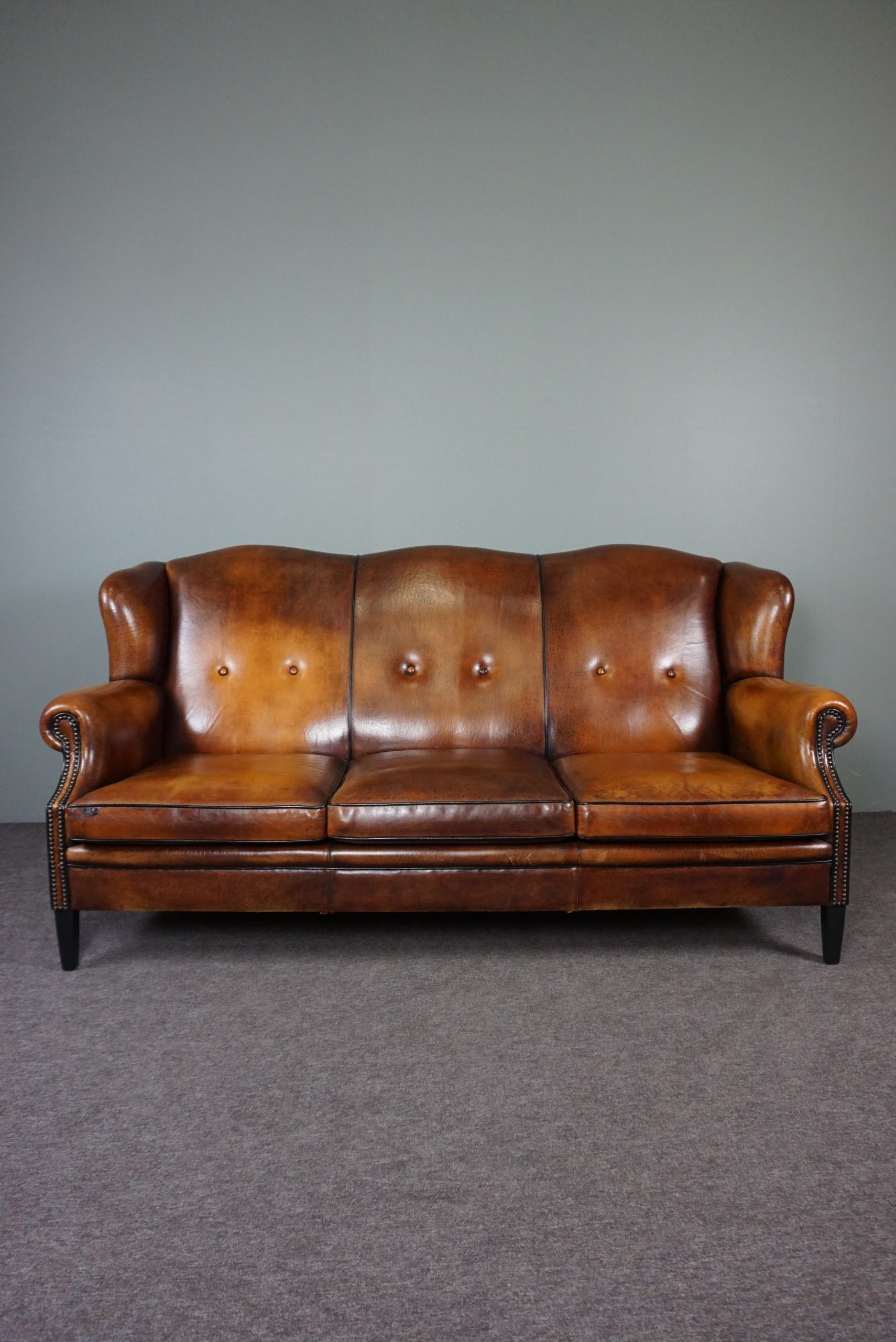 Comfortable 3-seater sheepskin sofa