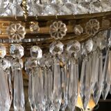 Crystal and brass chandelier