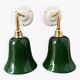 Paire d’appliques murales en opaline verte