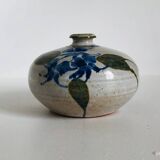 Ceramic bud vase with floral decoration